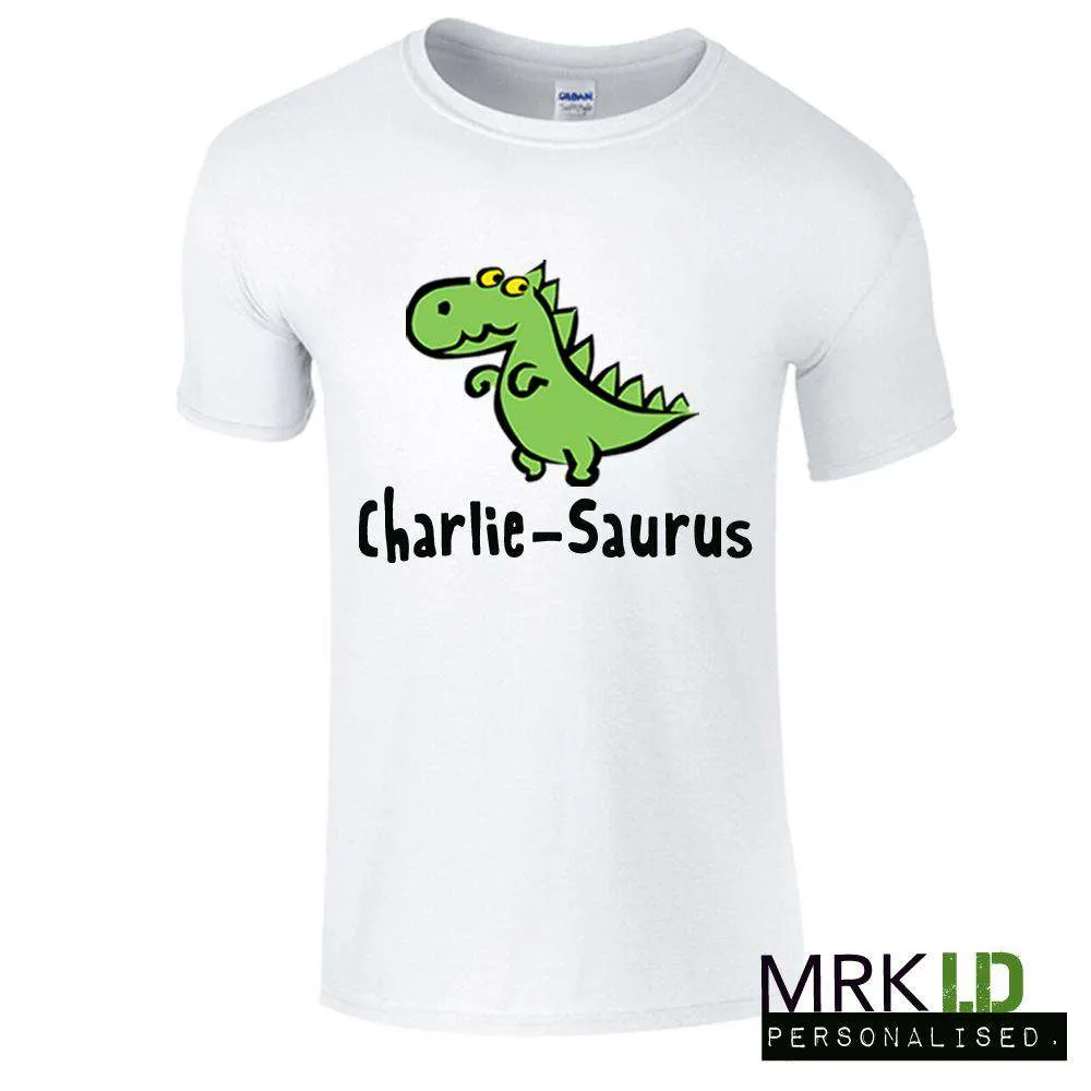 Personalised Grandad & Baby Saurus Matching Tees (MRK X)