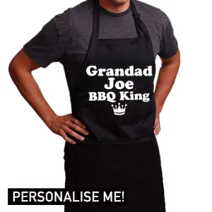 Personalised Grandad BBQ King Apron (MRK X) mens dad clothes online