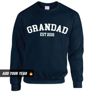Personalised Grandad Established Sweatshirt (MRK X) Grandparent Clothing - senior fashion cheap