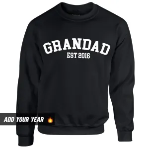 Personalised Grandad Established Sweatshirt (MRK X) Grandparent Clothing - grandpa clothes outlet
