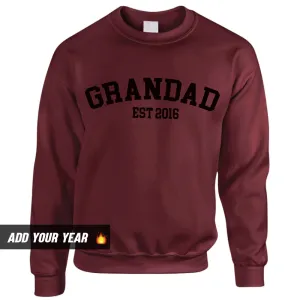 Personalised Grandad Established Sweatshirt (MRK X) Grandparent Clothing - grandpa clothes outlet