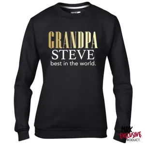 Personalised Grandpa Best In The World Black Sweatshirt (MRK X) mens dad clothes online