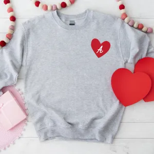 Personalised Heart Initial Kids Pocket Logo Sweatshirt girls skirts clearance