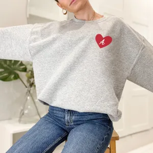 Personalised Heart Initial Women's Pocket Logo Sweatshirt postpartum clothes sale