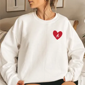 Personalised Heart Initial Women's Pocket Logo Sweatshirt postpartum clothes sale
