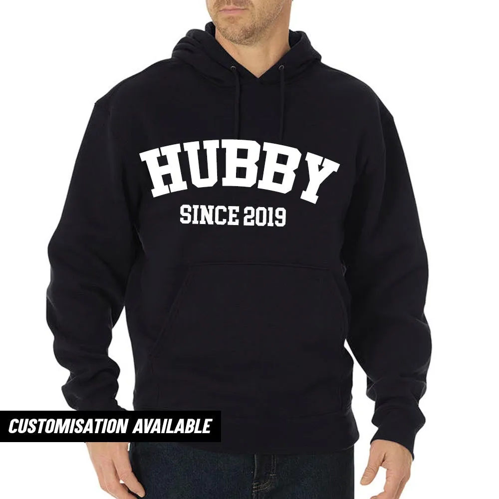 Personalised Hubby Since Varsity Hoodie (MRK X) nursing bras sale