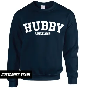 Personalised Hubby Since Varsity Sweatshirt (MRK X) nursing bras sale