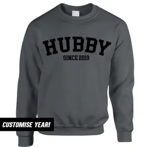 Personalised Hubby Since Varsity Sweatshirt (MRK X) mens dad clothes online