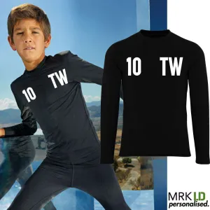 Personalised Initial & Number Baselayer LS Top (MRK X) discount boys clothing