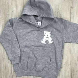 Personalised Initial Hoodie GREY - Choose Text Colour (MRK X) girls pajamas promo