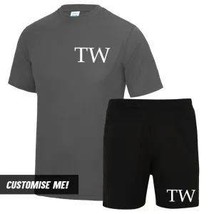 Personalised Initial Premier Poly T-Shirt & Short Set (MRK X) discount boys clothing