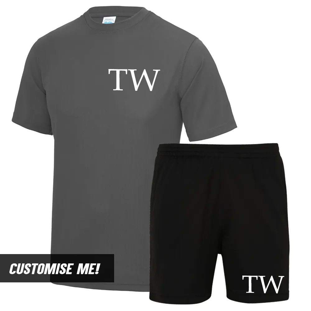 Personalised Initial Premier Poly T-Shirt & Short Set (MRK X)