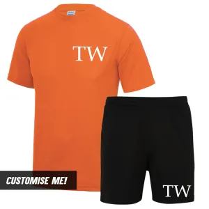 Personalised Initial Premier Poly T-Shirt & Short Set (MRK X) discount boys clothing