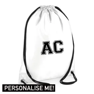 Personalised Initial Varsity Gym Sack (MRK X) discount boys clothing