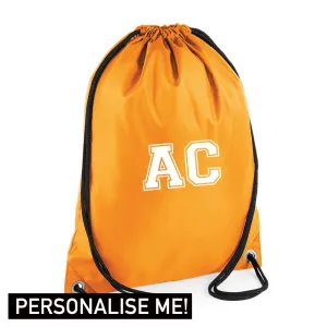 Personalised Initial Varsity Gym Sack (MRK X) discount boys clothing