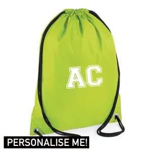 Personalised Initial Varsity Gym Sack (MRK X) discount boys clothing