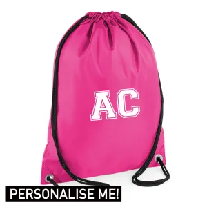 Personalised Initial Varsity Gym Sack (MRK X) discount boys clothing