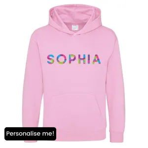Personalised Lego Pink/Purple Bricks Hoodie girls skirts clearance