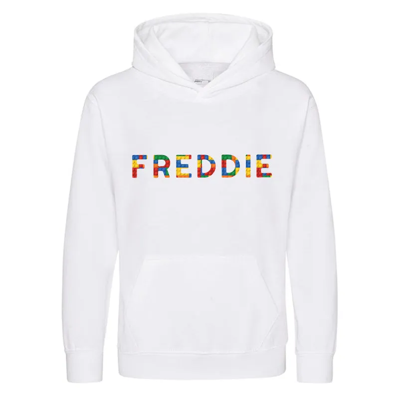 Personalised Lego Red/Yellow Bricks Hoodie