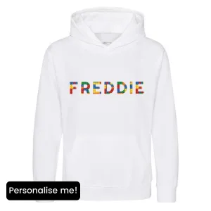 Personalised Lego Red/Yellow Bricks Hoodie boys fashion clearance