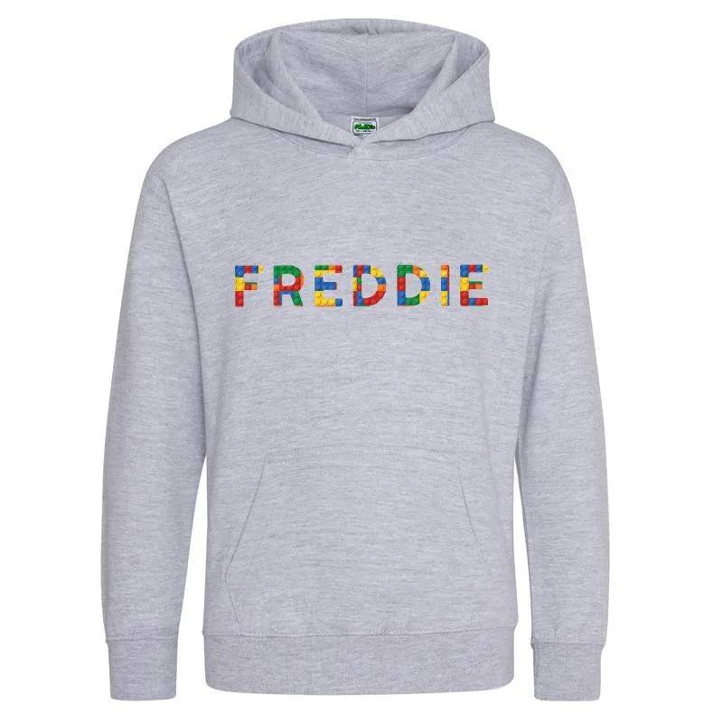 Personalised Lego Red/Yellow Bricks Hoodie