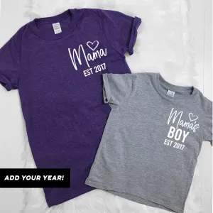 Personalised Mama & Boy Established Mum & Kid Matching Tees (MRK X) mum blouses clearance