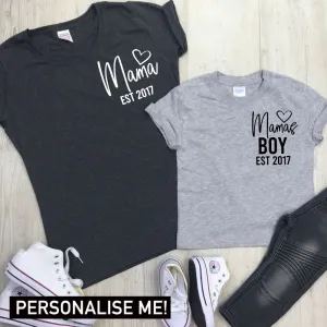 Personalised Mama & Boy Established Mum & Kid Matching Tees (MRK X) discount mum dresses