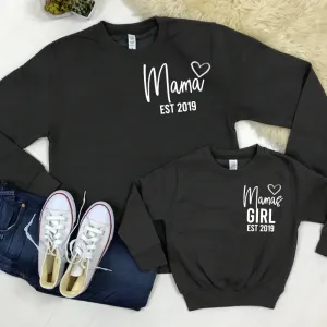 Personalised Mama & Girl Established Mum & Kid Matching Sweatshirts (MRK X) nursing tops best deals