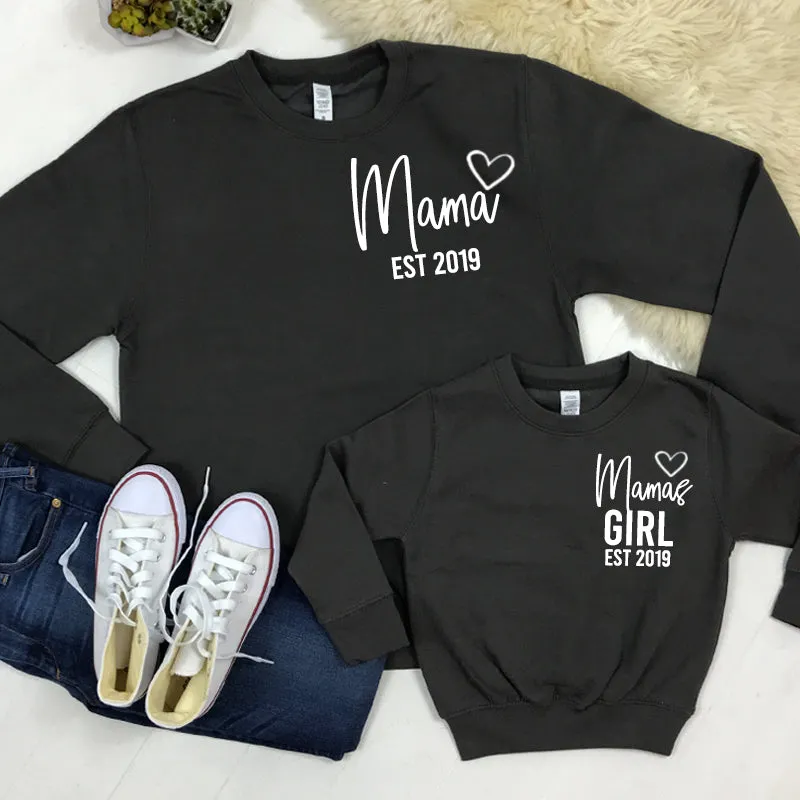 Personalised Mama & Girl Established Mum & Kid Matching Sweatshirts (MRK X) nursing tops best deals