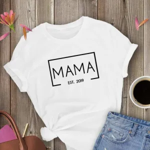 Personalised Mama Framed Established T-Shirt (MRK X) mum blouses clearance