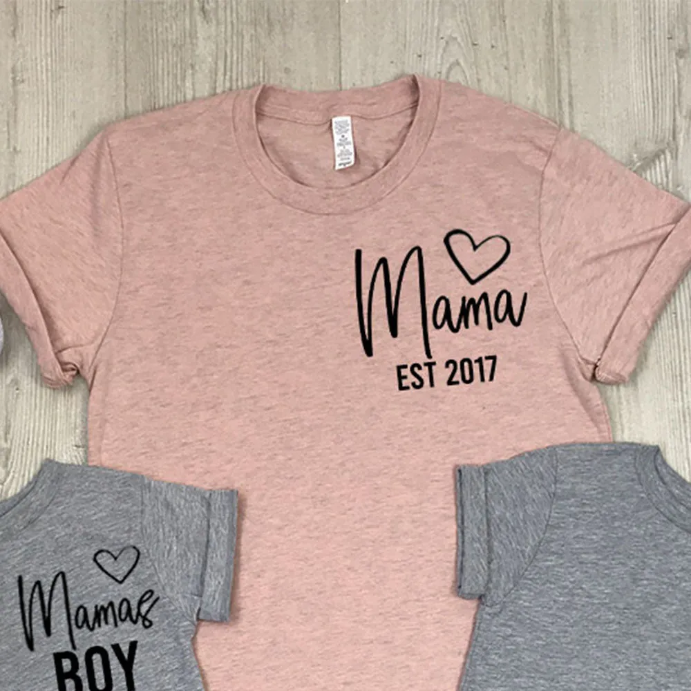 Personalised Mama / Girl / Boy Established Mum & Kid Matching Tees (MRK X)