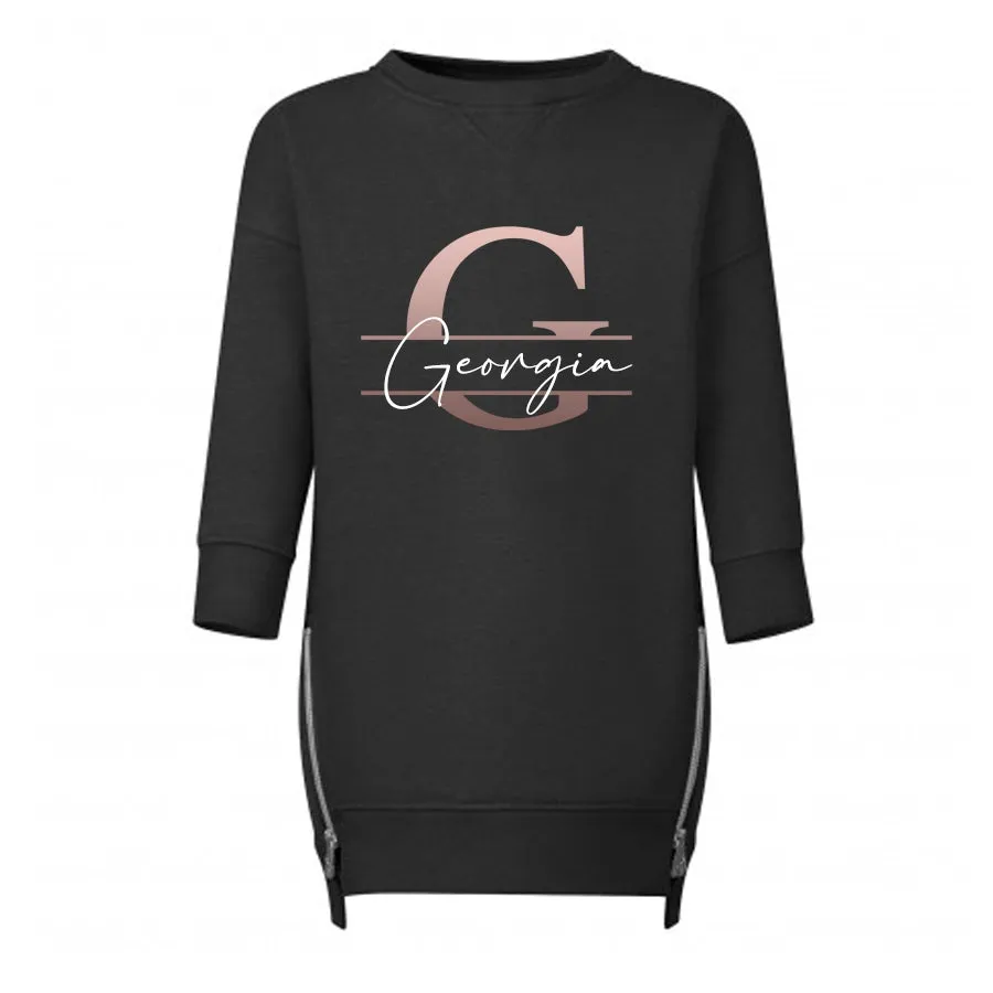 Personalised Monogram Letter Long Sweater Dress girls skirts clearance