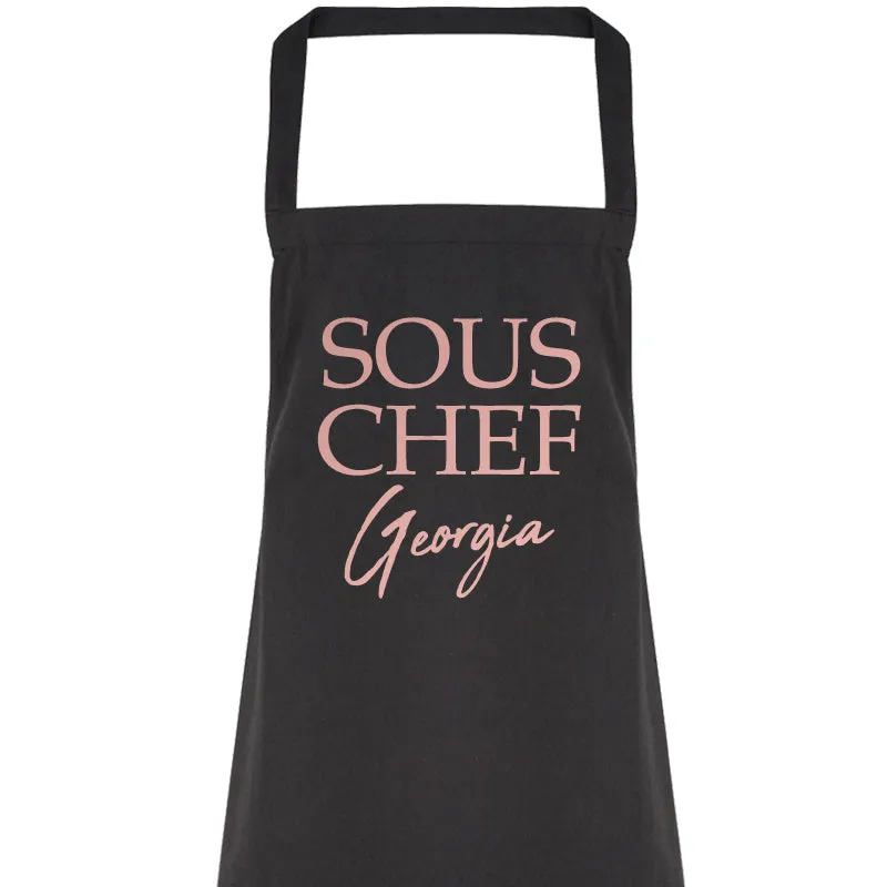 Personalised Mummy & Sous Chef Matching Aprons (MRK X)