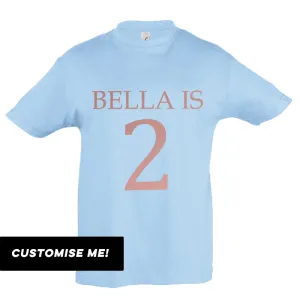 Personalised Name & Year T-Shirt (MRK X) girls pajamas promo
