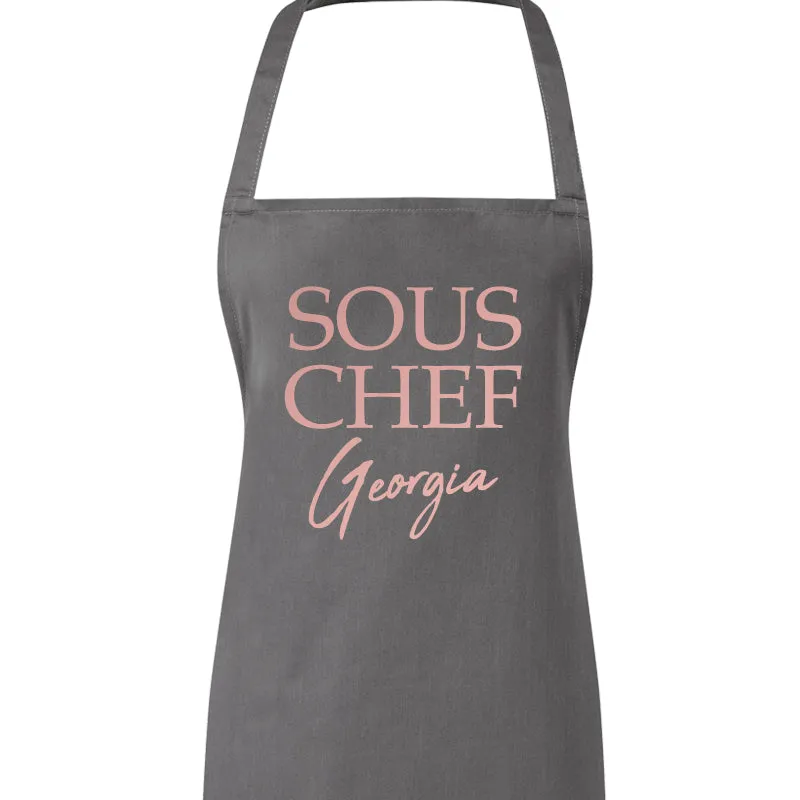 Personalised Nanny & Sous Chef Matching Aprons (MRK X)