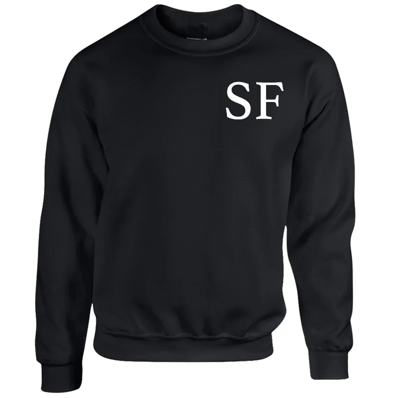 Personalised Oxford Initial Kid & Adult Black Sweatshirts (MRK X)