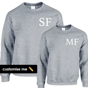 Personalised Oxford Initial Kid & Adult Heather Grey Sweatshirts (MRK X) discount mum dresses