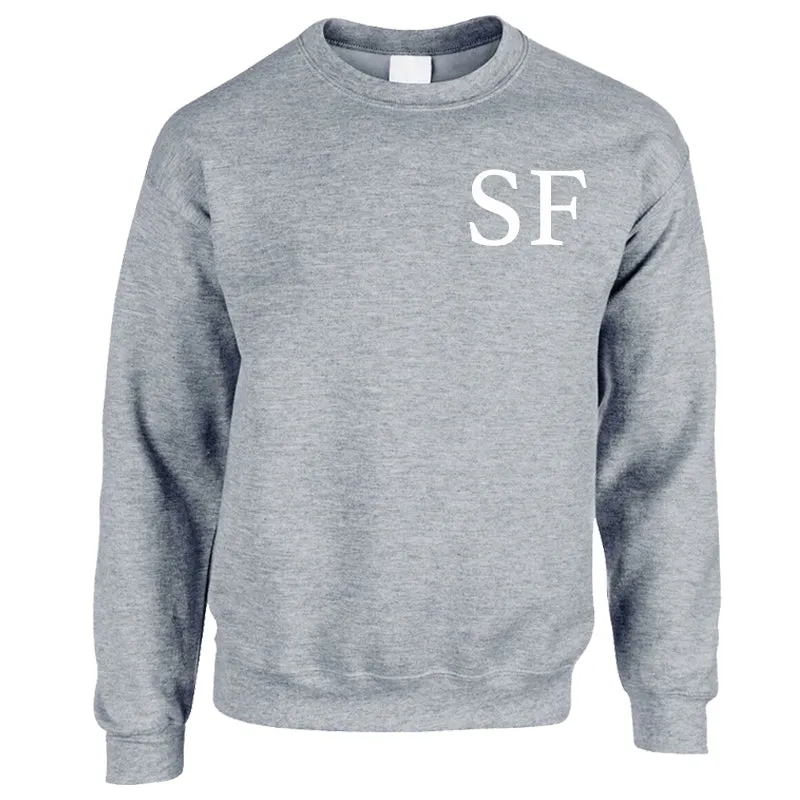 Personalised Oxford Initial Kid & Adult Heather Grey Sweatshirts (MRK X)