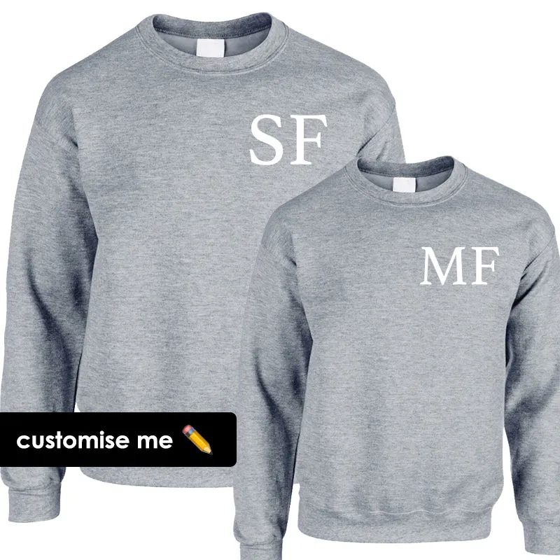 Personalised Oxford Initial Kid & Adult Heather Grey Sweatshirts (MRK X) discount mum dresses