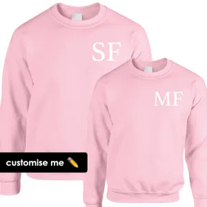Personalised Oxford Initial Kid & Adult Light Pink Sweatshirts (MRK X) discount mum dresses