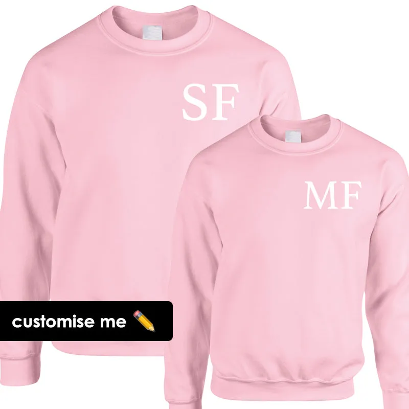 Personalised Oxford Initial Kid & Adult Light Pink Sweatshirts (MRK X) discount mum dresses