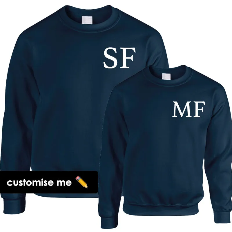 Personalised Oxford Initial Kid & Adult Navy Sweatshirts (MRK X) discount mum dresses