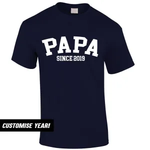Personalised Papa Since T-Shirt (MRK X) Grandparent Clothing - senior fashion cheap