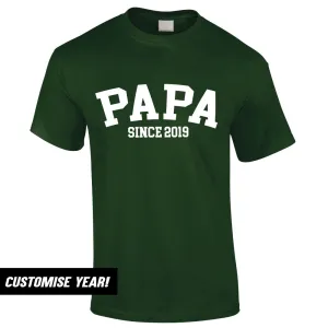Personalised Papa Since T-Shirt (MRK X) Grandparent Clothing - senior fashion cheap