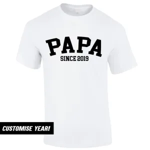 Personalised Papa Since T-Shirt (MRK X) Grandparent Clothing - senior fashion cheap