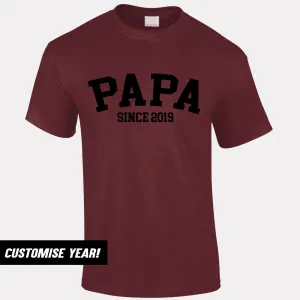 Personalised Papa Since T-Shirt (MRK X) Grandparent Clothing - senior fashion cheap