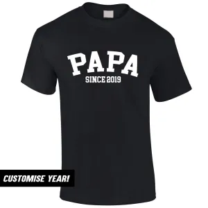 Personalised Papa Since T-Shirt (MRK X) Grandparent Clothing - senior fashion cheap