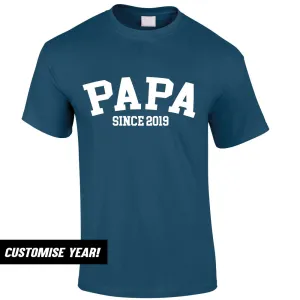 Personalised Papa Since T-Shirt (MRK X) Grandparent Clothing - senior fashion cheap
