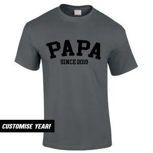 Personalised Papa Since T-Shirt (MRK X) Grandparent Clothing - senior fashion cheap