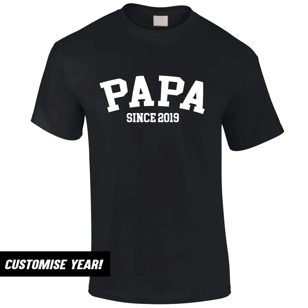 Personalised Papa Since T-Shirt (MRK X) Grandparent Clothing - senior fashion cheap